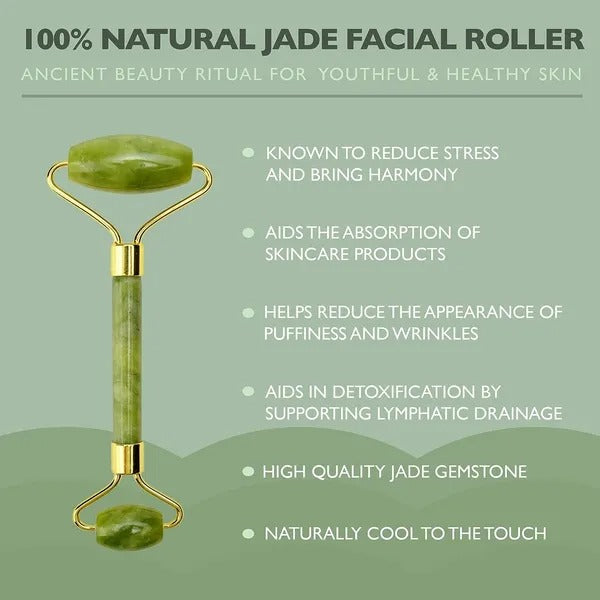Jade Ice Roller – Cooling Face Massage Tool for Puffiness & Relaxation