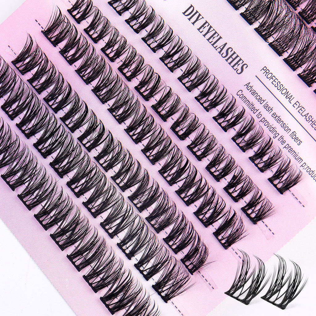 12 Rows Cluster Lashes – 150 Segmented Natural False Eyelashes