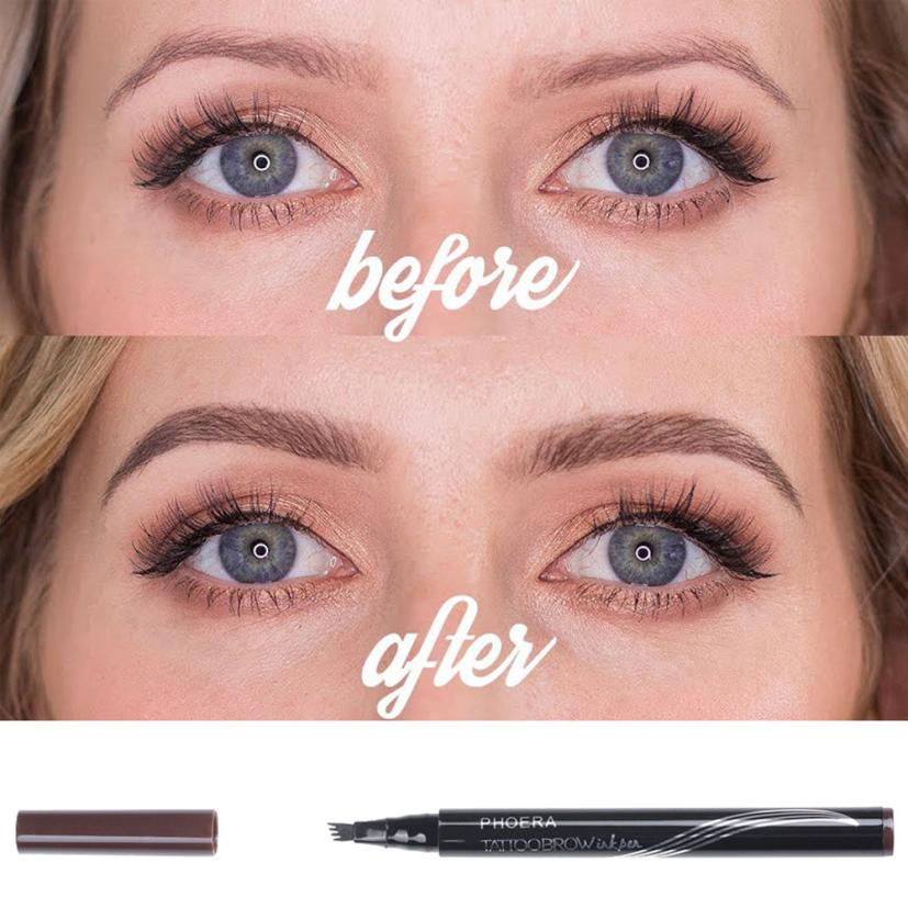 Ultra-Fine 4-Tip Waterproof Eyebrow Pencil – Long Lasting Natural Brows